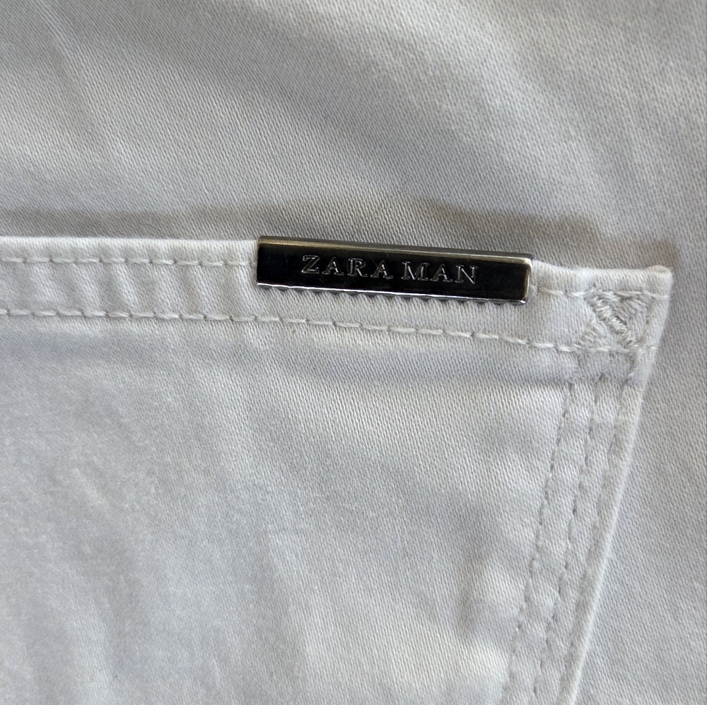 Zara Man White Basic Collection Pants - image 4